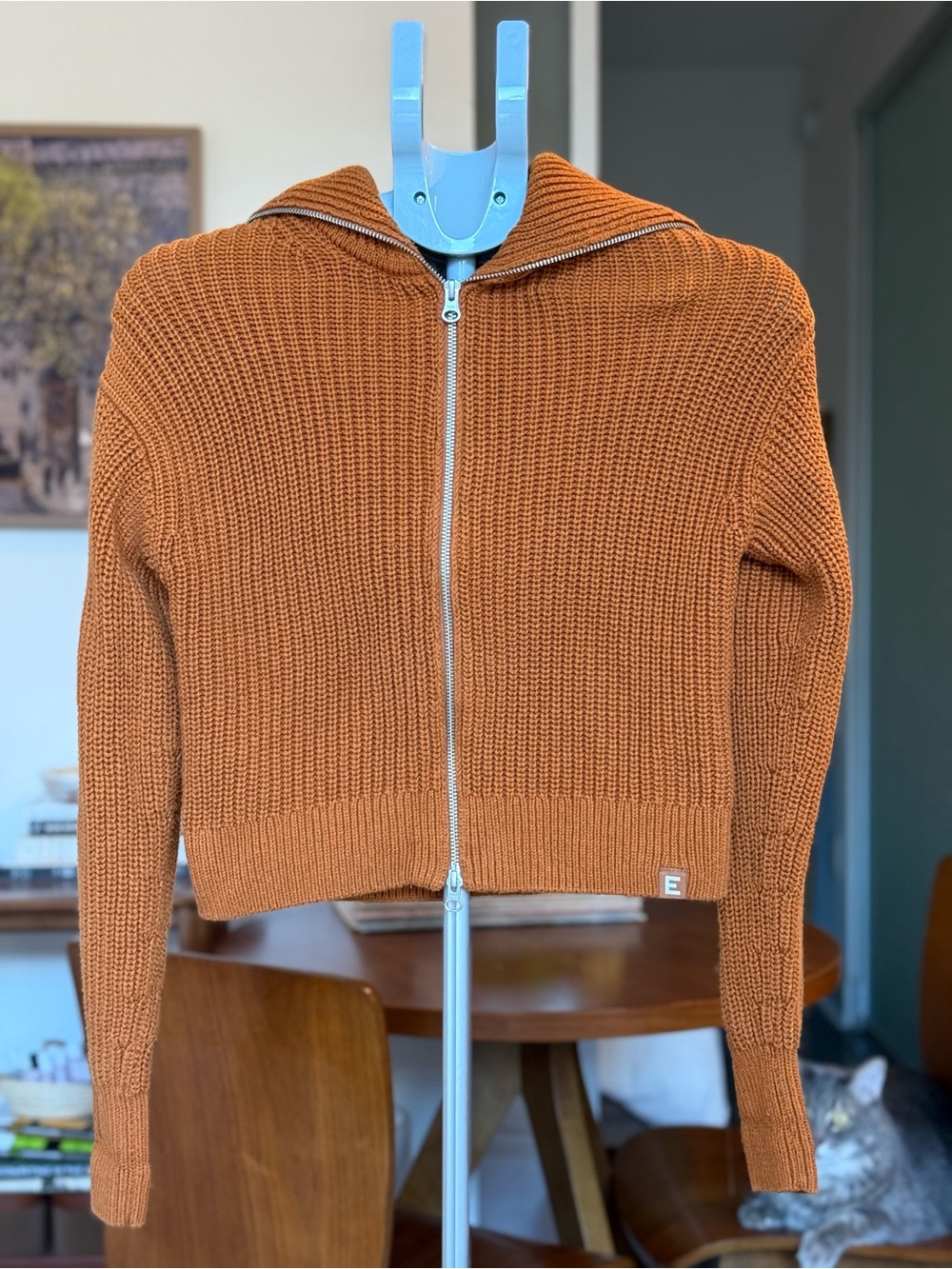 Everlane - The Chunky Cardigan in Toasted Almond - Organic Cotton Zip Cardigan